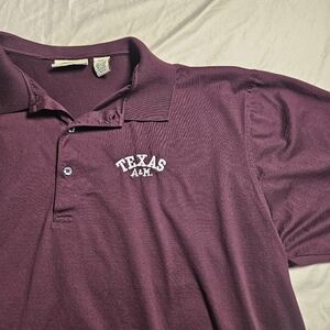 Vintage Texas A&M Aggies Polo Shirt Mens XXL 2XL Maroon‎ CC Creations 90s Y2K